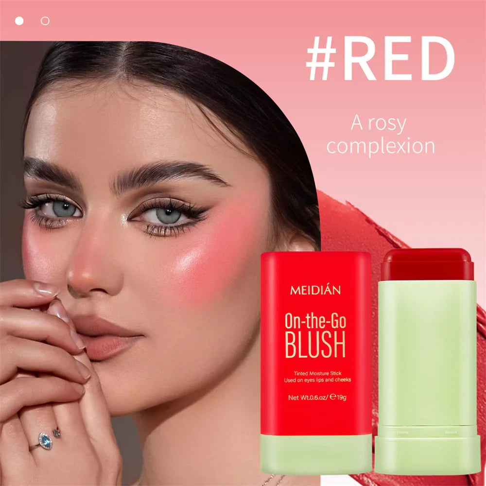 Blush crème en forme de bâton rouge de Meidian cosmetics.