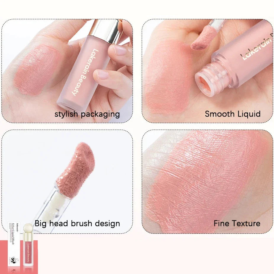 Gloss liquide rose avec un pinceau applicateur en forme de pied de biche.