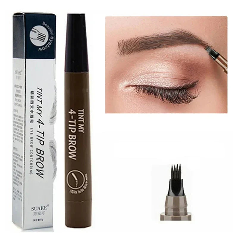 Stylo à sourcils pour microblading avec un applicateur à pointe fourchue pour créer des traits de sourcils d’apparence naturelle.