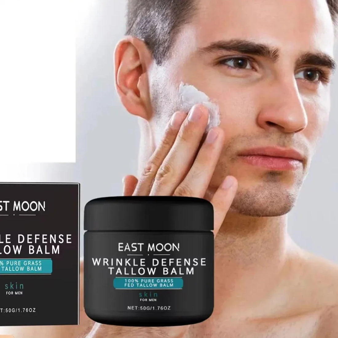 Pot noir du produit de soin East Moon Wrinkle Defense Tallow Balm.