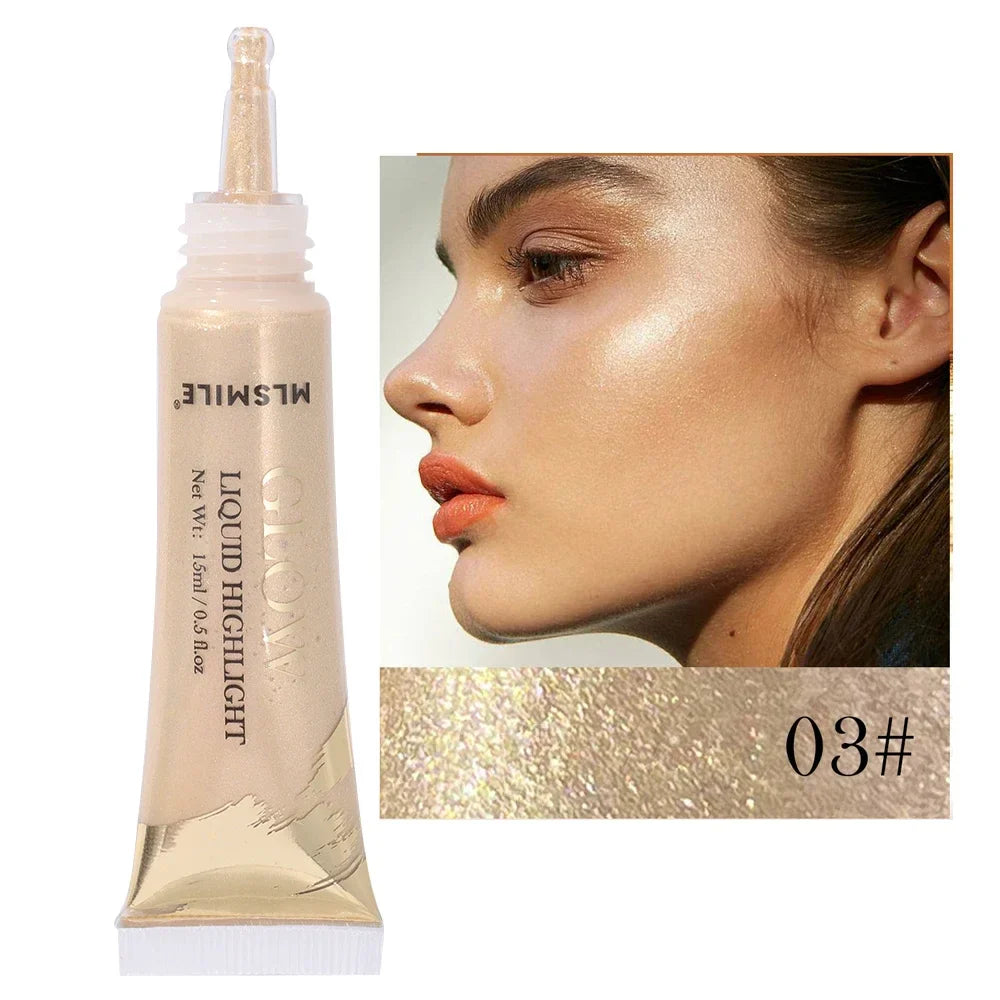 Tube de maquillage surligneur liquide de couleur beige avec la teinte 03.