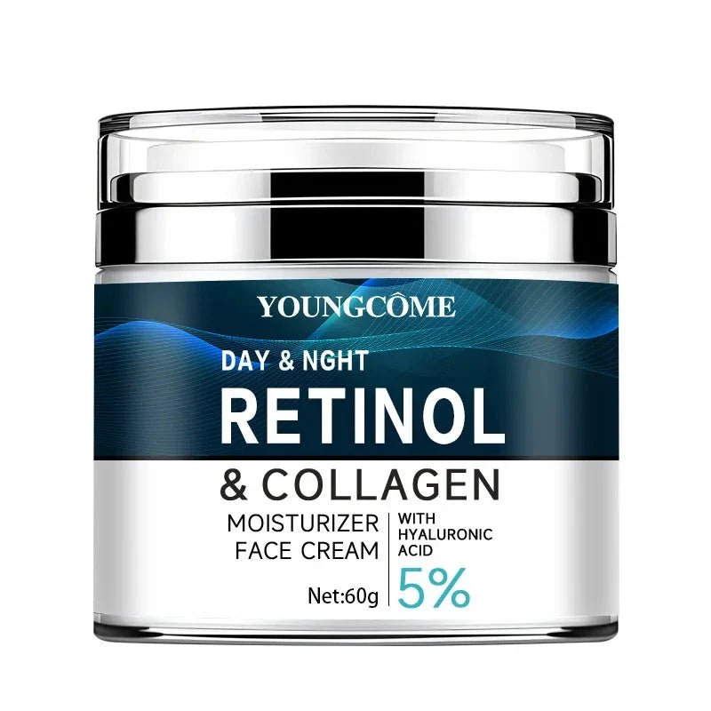 Pot de crème hydratante pour le visage au rétinol et au collagène avec acide hyaluronique de Youngcome.