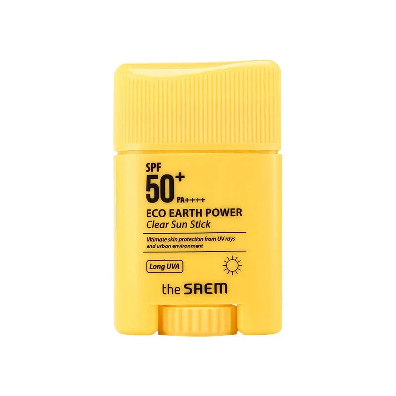 Stick solaire jaune SPF 50+ de la marque The Saem.