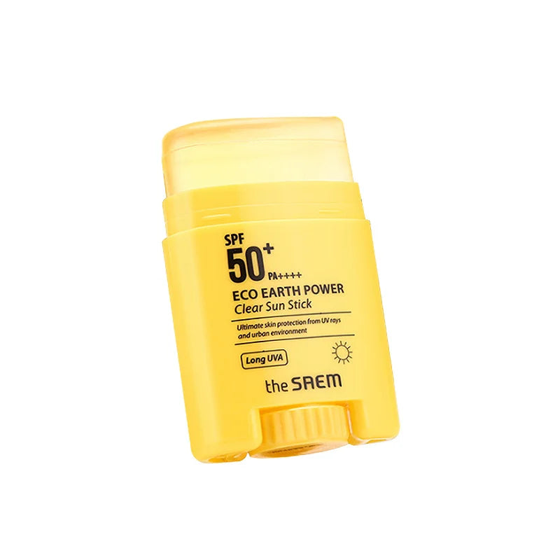 Stick solaire jaune SPF 50+ de la marque The Saem.