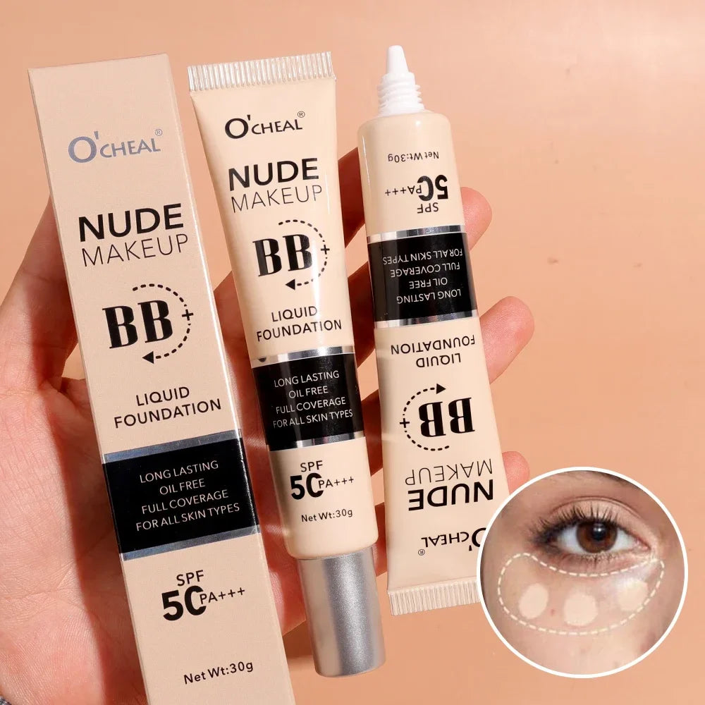 Tubes de fond de teint BB cream avec protection SPF 50 de la marque Ocheal.