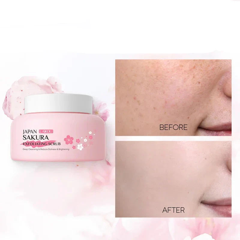 Pot de crème pour le visage sur le thème de Sakura en rose avec texte en japonais.