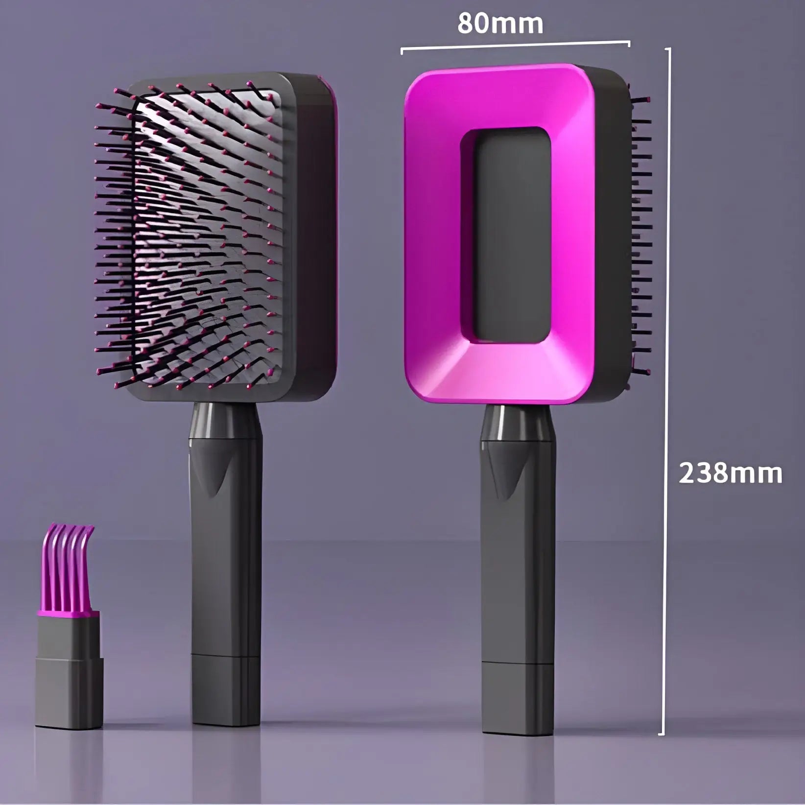 Brosse à cheveux à têtes interchangeables pour différents types de coiffage.