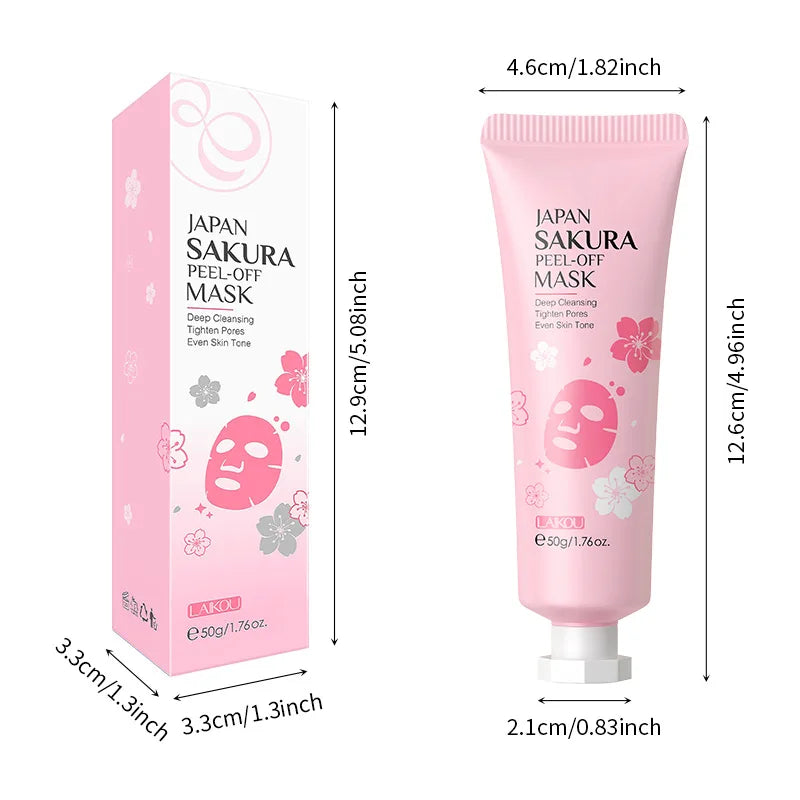 Masque pour le visage sur le thème du sakura rose avec sa boîte d’emballage.