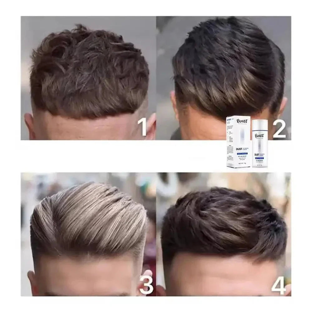 Quatre variantes de coiffures pour hommes présentant des coupes courtes et texturées avec des côtés décolorés.