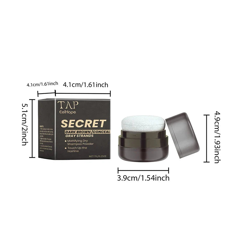 Pot de cosmétique noir avec sa boîte de produit étiquetée ’TAP Secret’.