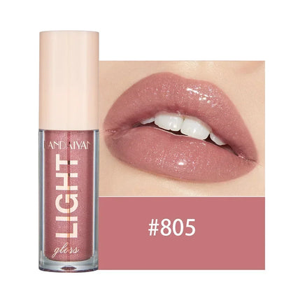 Tube de gloss rose-mauve avec la teinte 