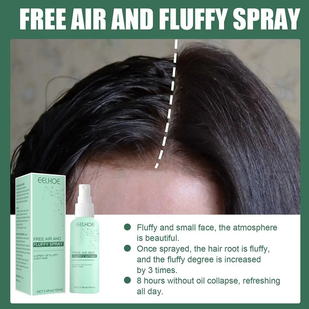 Spray volumateur pour cheveux avec emballage vert menthe.