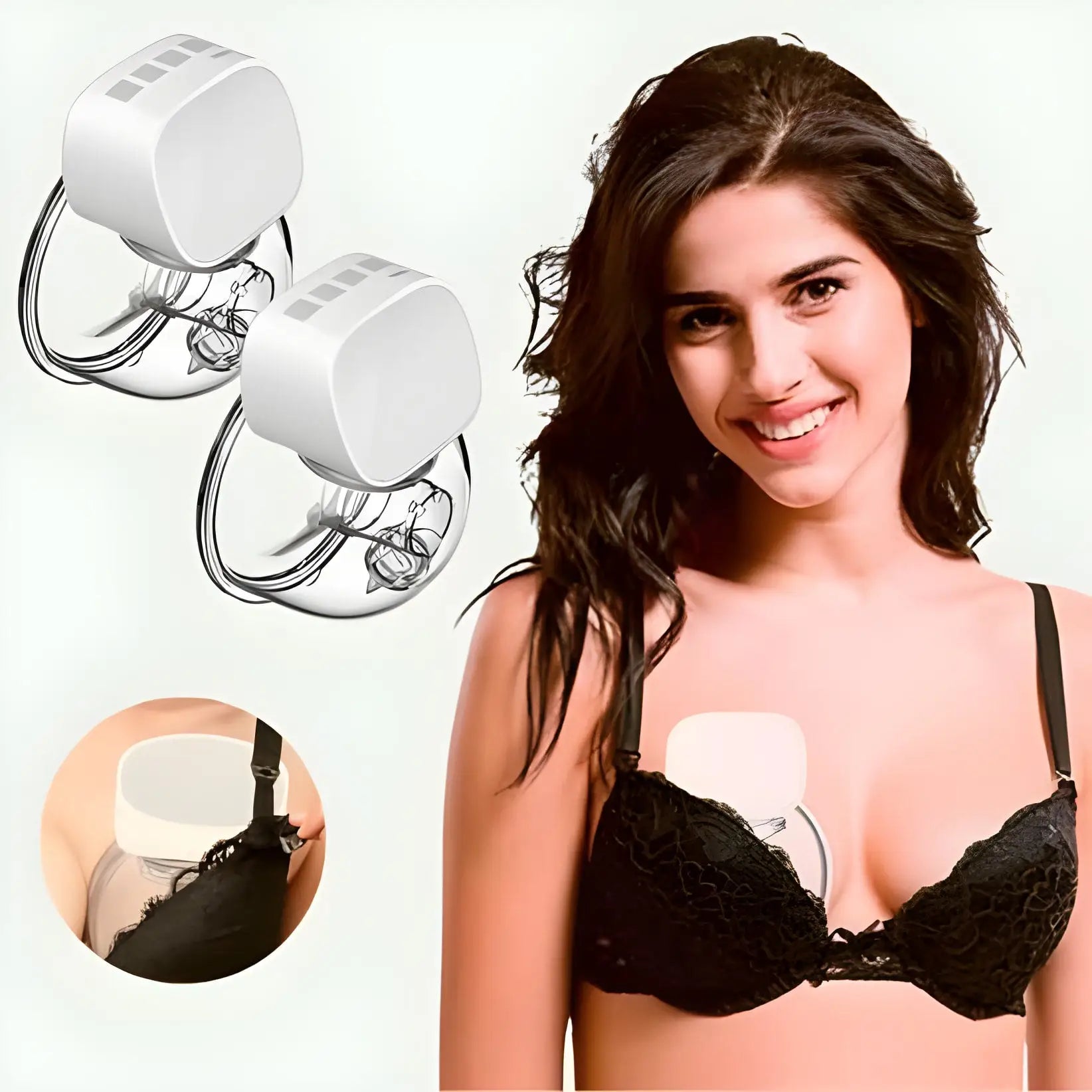 Soutien-gorge avec inserts de tire-lait sans fil attachables.